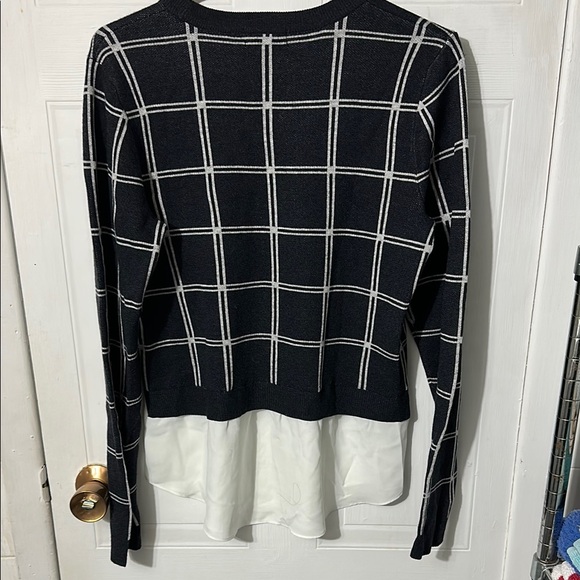 RW&CO. Black and White Plaid Sweater - Picture 2 of 2